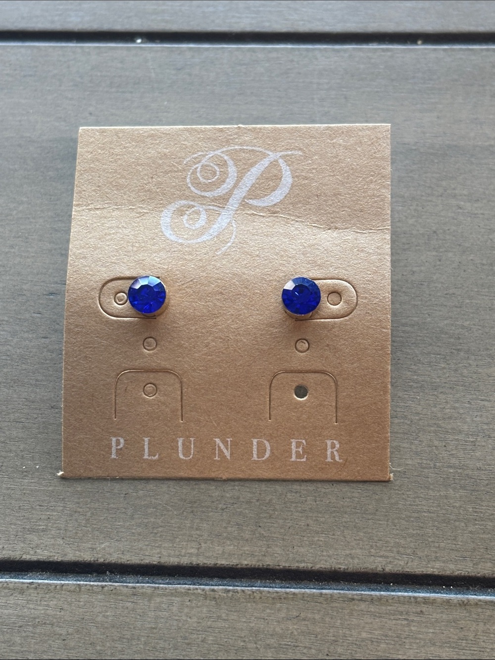 777. Plunder Royal Blue Crystal Stud Earrings - NEW, Hypoallergenic